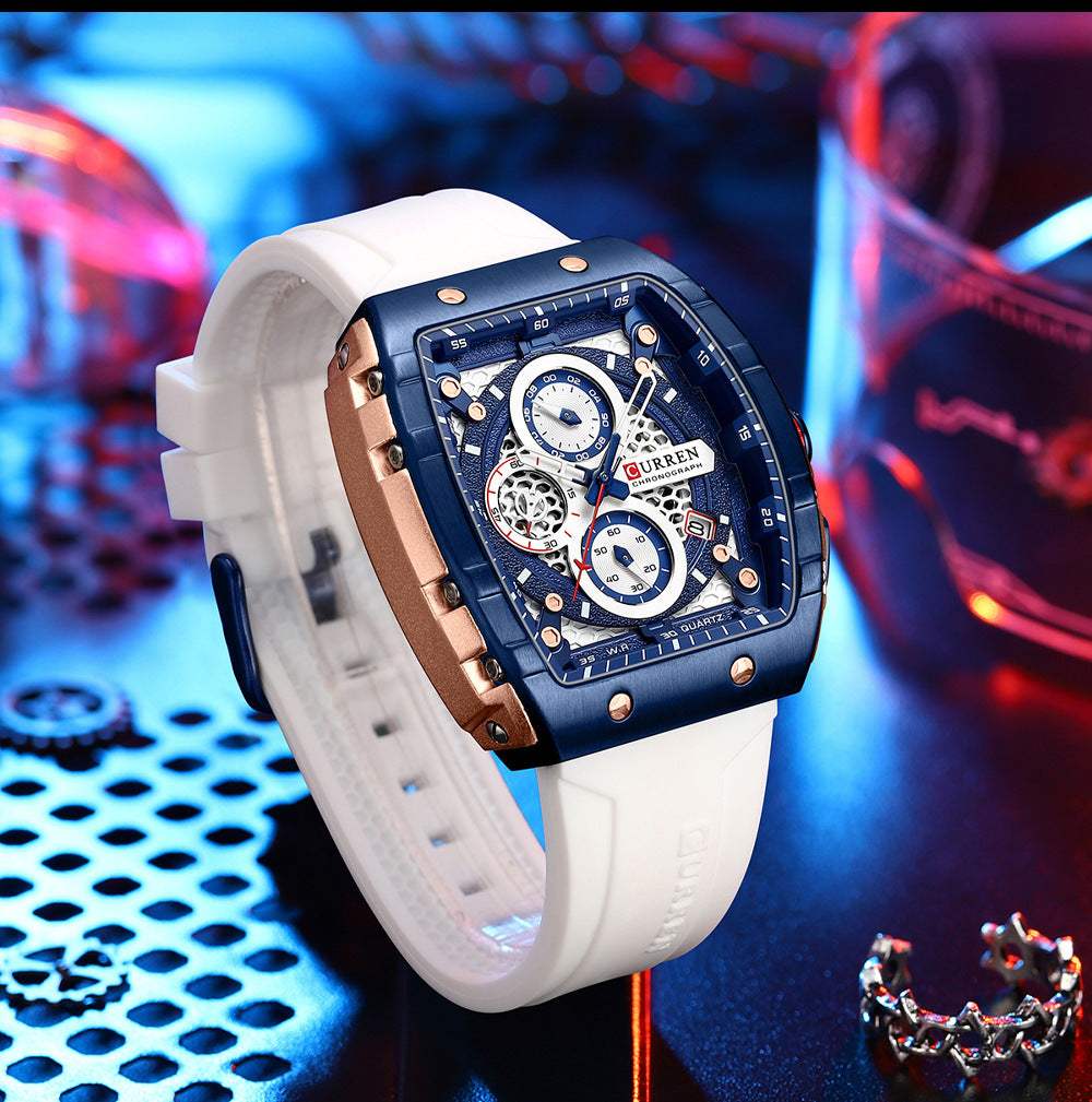 Curren premium men's watch with silicone strap