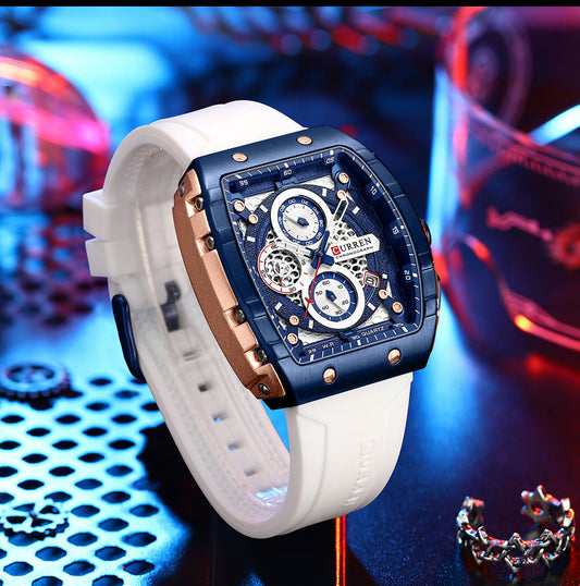 Curren premium men's watch with silicone strap