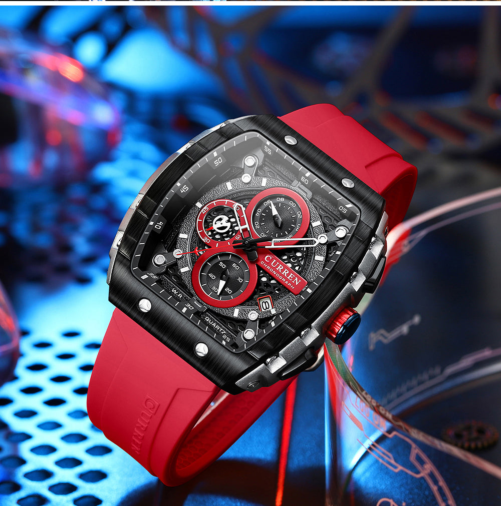 Curren premium men's watch with silicone strap